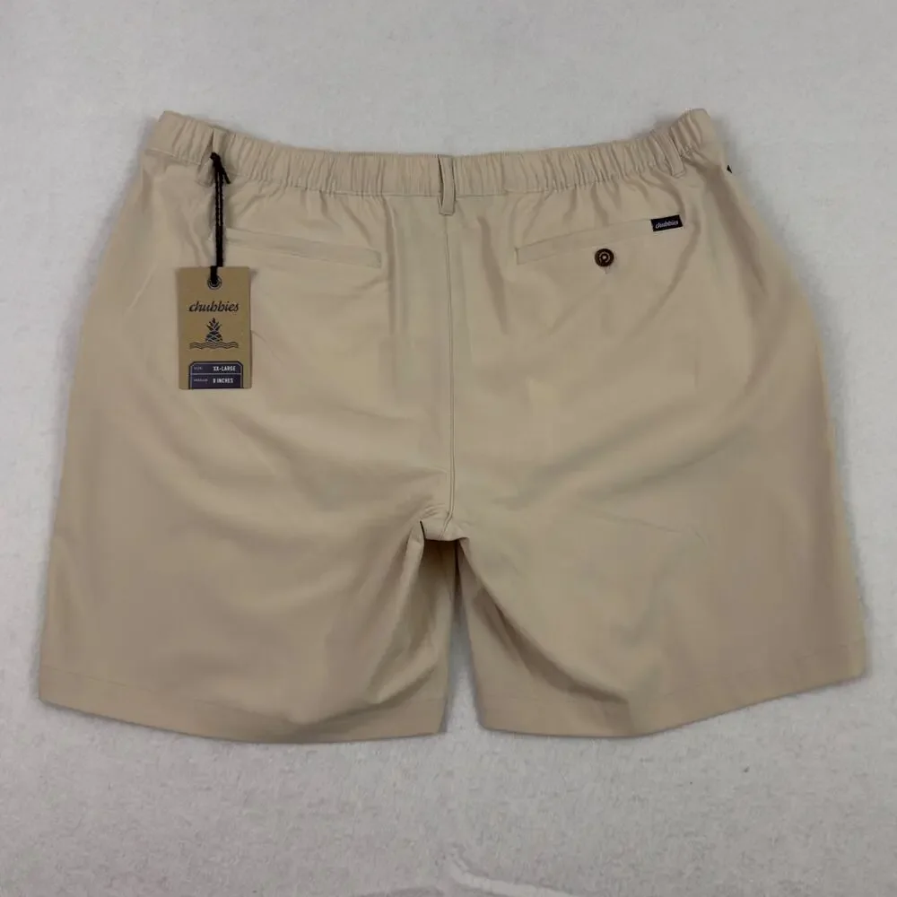 Chubbies Everywear Shorts Men’s XXL Khaki Khakinators 8” Inseam Stretch Golf NWT